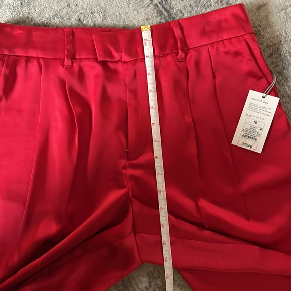 A NEW DAY bold red satin pleated gauchos. - Picture 5 of 6